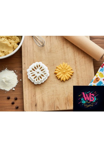 Ayçiçeği Kurabiye Kalıbı ve Şeker Hamuru Şekillendirici modelleri