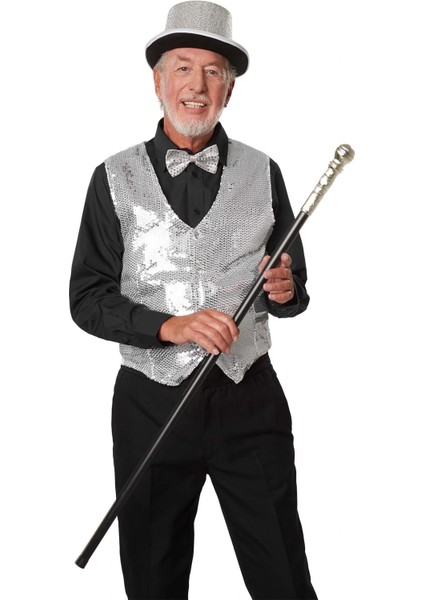 Buğz Gümüş Payetli Pullu Papyon