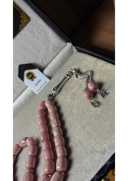 Kişiye Özel Kutu Yazılı,püsküllü Kehribar Tesbih modelleri