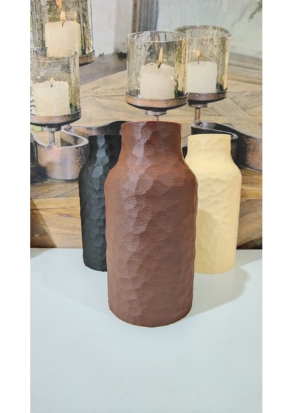 Taş Dokulu Otantik Vazo | 3D Pla Doğa Dostu Dekor | 21CM fiyatları