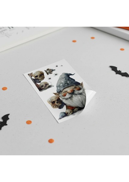 Buğz Gotik Cüce ve Kafatası Halloween Duvar Sticker Seti