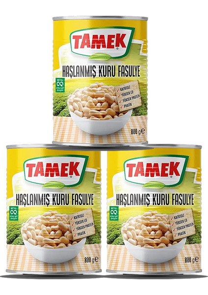 Haşlanmış Kuru Fasulye 800 Gr, 3 Adet