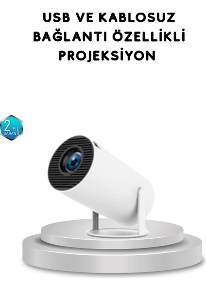 Buğz Full Hd 4K Uyumlu Projeksiyon Cihazı 130 Inç Geniş Ekran Destekli