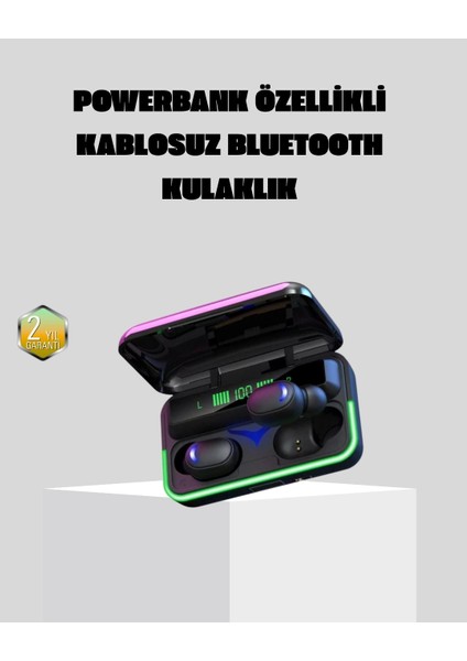 Buğz Kablosuz Oyuncu Kulaklığı Powerbank Şarj Kutulu Rgb 5.1