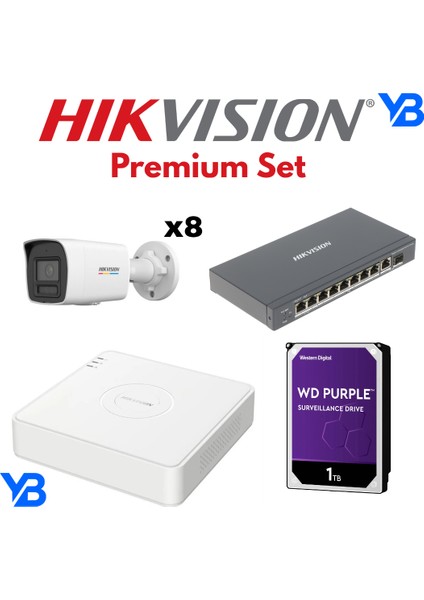 8'li Premium Hikvision Ip Kamera Seti 2mp