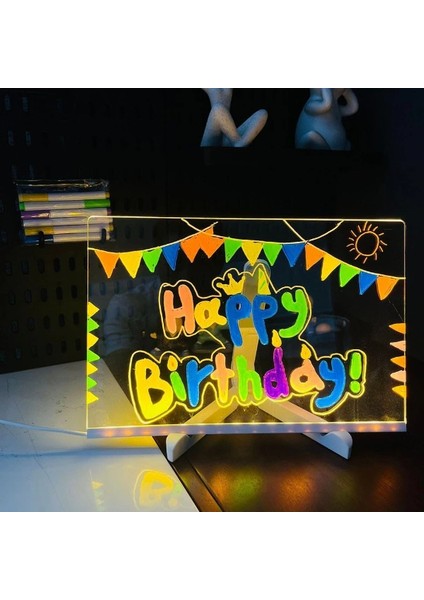 Buğz LED Aydınlatmalı Yazı ve Çizim Tahtası - Küçük Boy 20X20 cm fiyatları