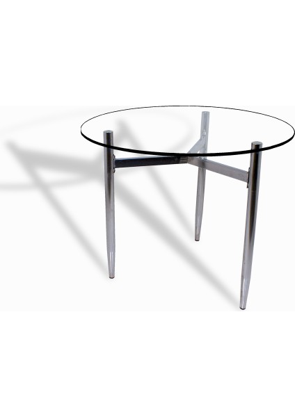 Venedik Cam Masa Yuvarlak (Nikelaj) 90 cm Yuvarlak