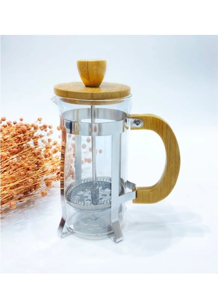 Buğz Ahşap Detaylı 350 ml Cam French Press modelleri
