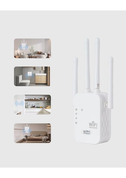 Buğz Antenli Wifi Repeater 300M2 Kapsama Alanı Wpa3 Güvenlikli modelleri