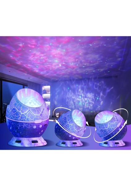 Buğz Çatlak Dinozor Yumurtası Tasarımlı Projektörlü Gece Lambası Bluetooth Özellikli modelleri