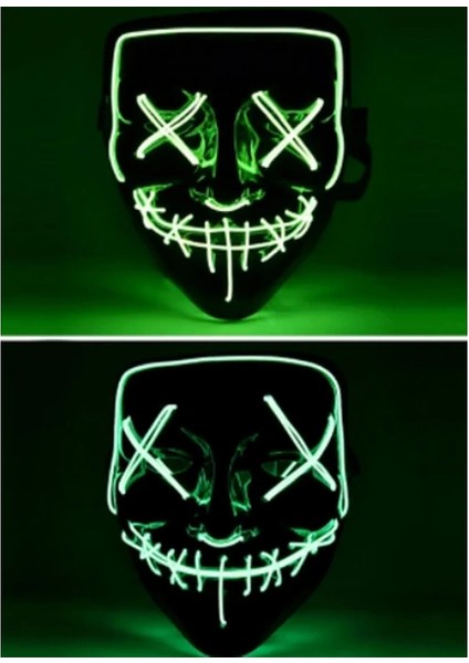Buğz LED Işıklı Yeşil Maske