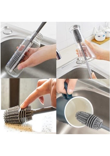 Buğz Silikon Uzun Saplı Kavanoz Yıkama Fırçası indirimleri