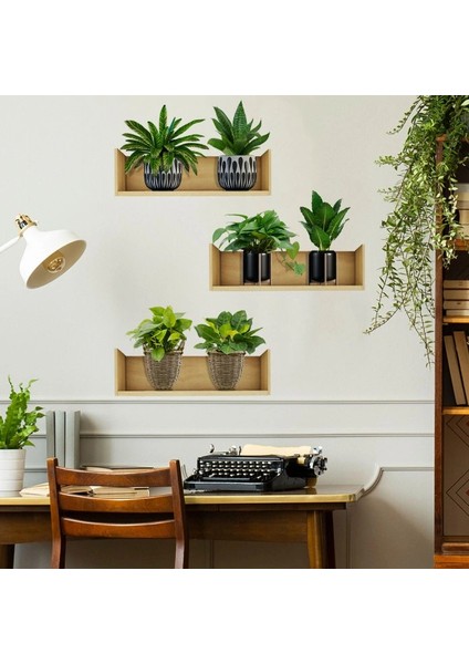 Buğz Raflı Bitki Tasarımlı Yapışkanlı Sticker 20*30 cm 3lü Set fırsatları