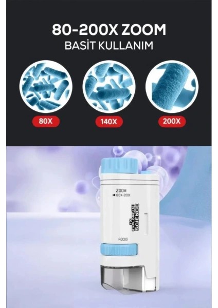 Buğz Portatif Mini Mikroskop