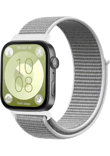 Huawei Fit 4 Hasırlı Cırtcırtlı Kordon - Beyaz