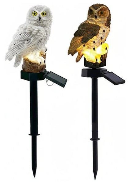 Buğz Baykuş Tasarımlı Solar Kazıklı Bahçe Aydınlatma