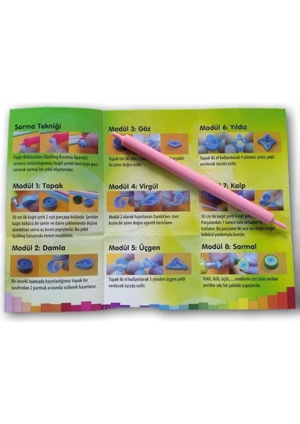 Quilling/quiling Set (Kalın) 1X50 cm 150 Kağıt Şerit fiyatları