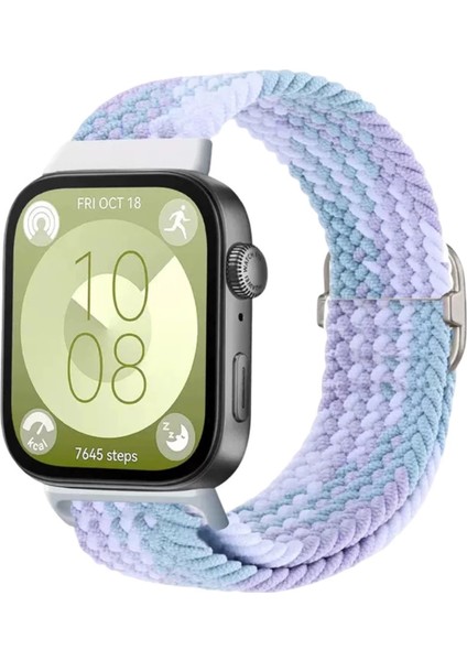 Huawei Fit 4 Kordon - Lila-Beyaz