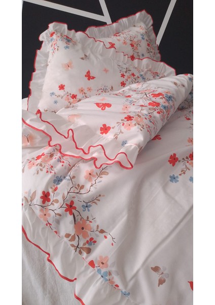 Anceline - Çift Kişilik Süs Dikişli Fırfır'lı Nevresim Seti Natural Pamuk fiyatları