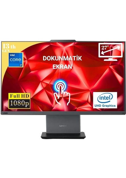 Thinkcentre Neo 50A I7 13620H 40GB 1tb M.2 SSD 12SA0013TR ATL28 27 Dokunmatik Ekran W11PRO All In One Bilgisayar