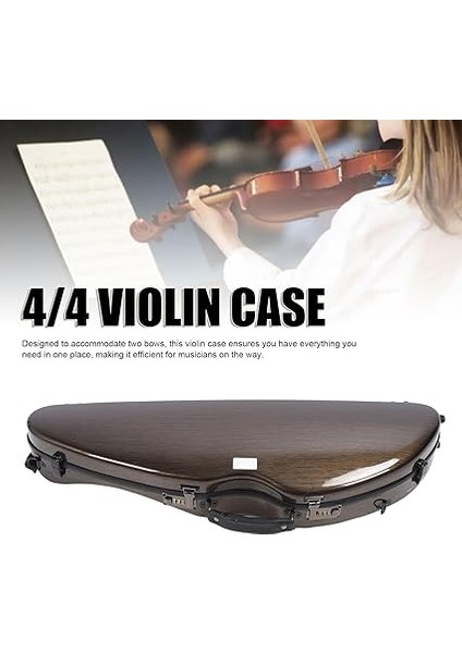 Keman Kasası Kahverengi Keman, Çıkarılabilir Omuz Askısı ile Sert Kasa, Karbon Fiber Keman Depolama Kutusu indirimleri