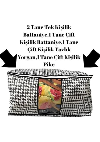 5 Adet Mega Boy Pencereli Hurç Seti 64X46X34 Büyük Boy Yorgan Hurcu Battaniye Yastık Baza Altı Dolap Üstü Çeyiz Bohçası Düzenleyeci Organizer fırsatları