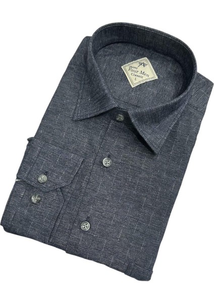 Klasik %100 Cotton Uzun Kollu Terletmeyen Kışlık Flanel Tek Cepli Gömlek (Regular Kalıp) fiyatları