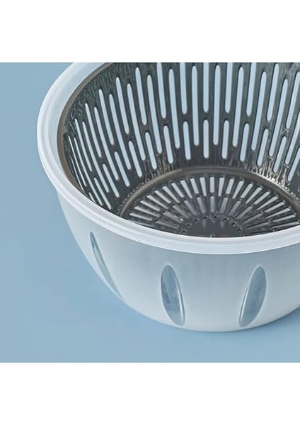 Pratik Salata Kurutucu, Sebze Yeşillik Marul Yıkama ve Kurutma Kabı Leğen Şeklinde Çevirmeli (Beyaz-Gri) modelleri