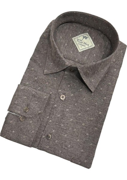 Klasik %100 Cotton Uzun Kollu Terletmeyen Kışlık Flanel Tek Cepli Gömlek (Regular Kalıp) fiyatları