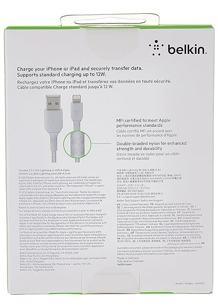 Örgülü Lightning Kablosu (Iphone, Ipad, Airpod'lar Için Boost Charge Lightning - USB Kablosu) Mfi Sertifikalı iPhone Şarj Kablosu, Örgülü Lightning Kablosu (1 M, Beyaz) fiyatları