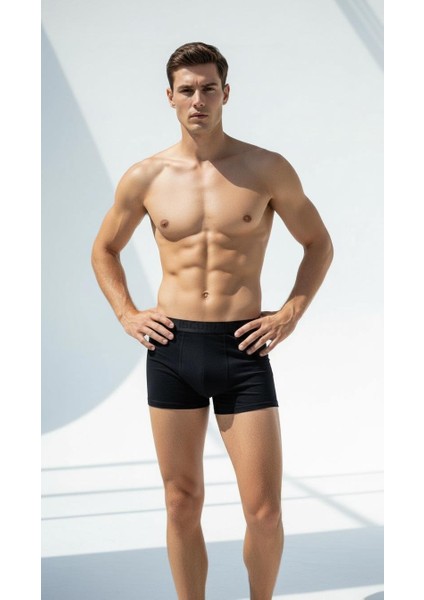 Erkek 6’lı Boxer Seti – Siyah Renk Esnek Bel Lastikli Modal fırsatları