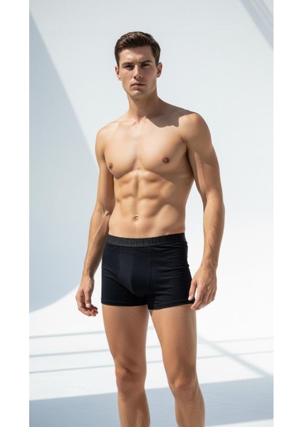 Erkek 6’lı Boxer Seti – Siyah Renk Esnek Bel Lastikli Modal indirimleri