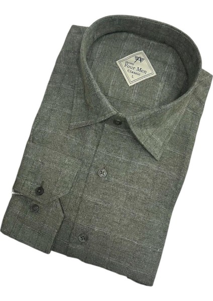 Klasik %100 Cotton Uzun Kollu Terletmeyen Kışlık Flanel Tek Cepli Gömlek (Regular Kalıp) fiyatları