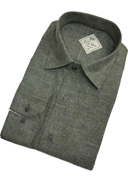 Klasik %100 Cotton Uzun Kollu Terletmeyen Kışlık Flanel Tek Cepli Gömlek (Regular Kalıp) fiyatları