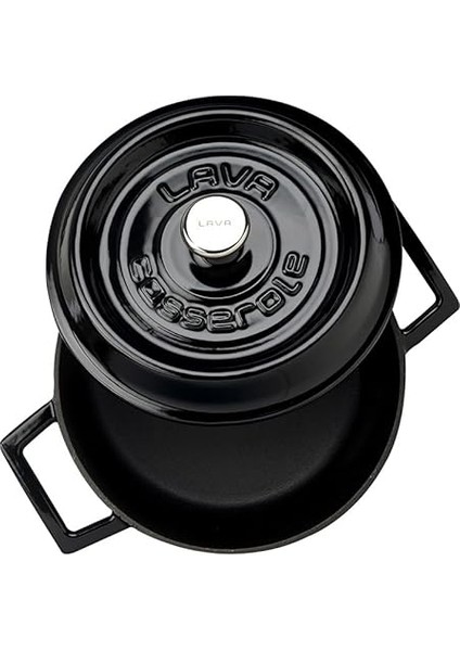 Metal Döküm Yuvarlak Tencere, 20 Cm, Siyah modelleri