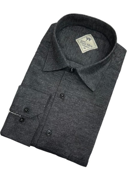 Klasik %100 Cotton Uzun Kollu Terletmeyen Kışlık Flanel Tek Cepli Gömlek (Regular Kalıp) fiyatları