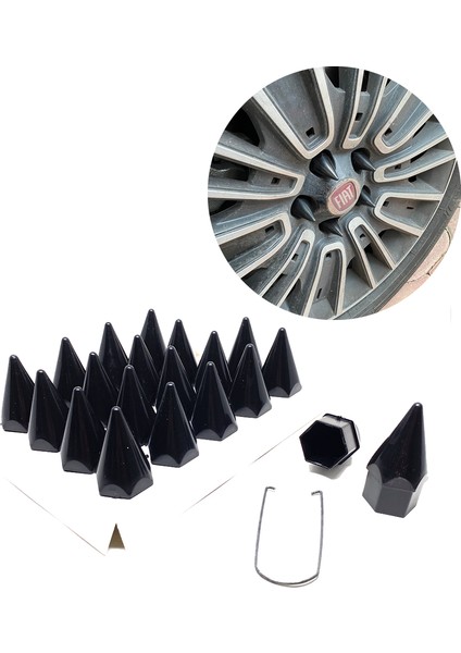 Sivri Mermi Bijon Kapağı Sökme Aparatlı Siyah 17MM