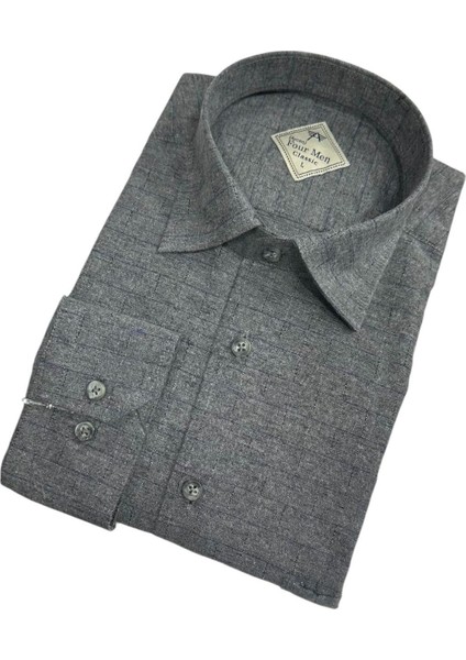 Klasik %100 Cotton Uzun Kollu Terletmeyen Kışlık Flanel Tek Cepli Gömlek (Regular Kalıp) fiyatları