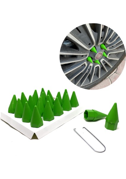 Sivri Mermi Bijon Kapağı Sökme Aparatlı Yeşil 17MM