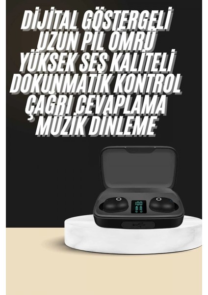 Kablosuz Dijital Göstergeli Çağrı Cevaplayabilen Tws 5.0 Bluetooth Kulaklık fiyatları