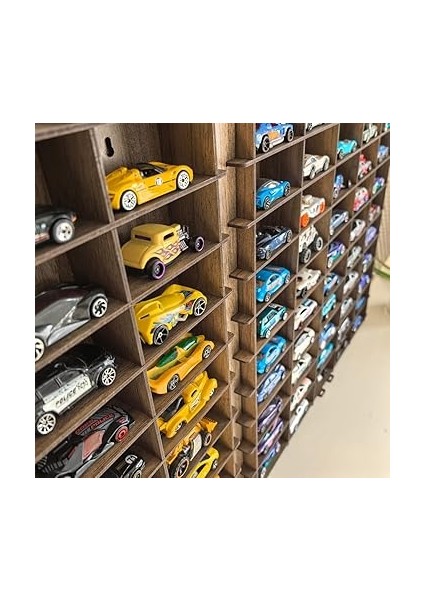 Ölçek Oyuncak Hobi Koleksiyon 100 Araçlık Set Model Oyuncak Araba Rafı-Kahve fırsatları