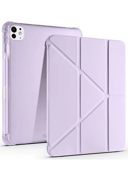 Ipad Air 13 (2024) Kılıf Kalemlikli Mars Tablet Kılıfı - Lila