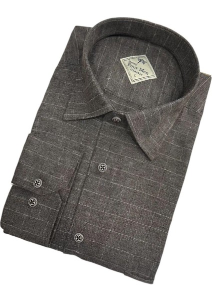 Klasik %100 Cotton Uzun Kollu Terletmeyen Kışlık Flanel Tek Cepli Gömlek (Regular Kalıp) fiyatları