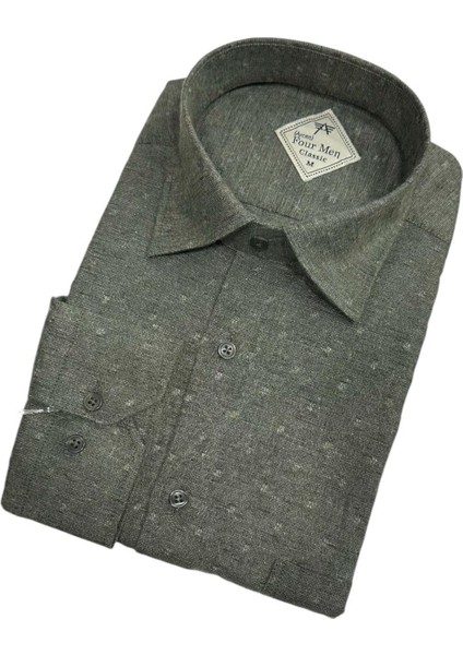 Klasik %100 Cotton Uzun Kollu Terletmeyen Kışlık Flanel Tek Cepli Gömlek (Regular Kalıp) fiyatları