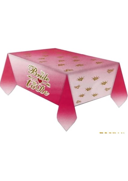 To Be Masa Örtüsü, Altın Taç Desenli, Pembe Renk, 120X180 Cm, Bekarlığa Veda Partisi Süsleme modelleri