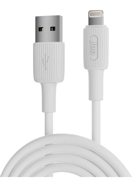 12W 2.4A Usb-A To Lightning iPhone iPad Silikon Hızlı Şarj ve Data Kablosu Beyaz 1 Metre