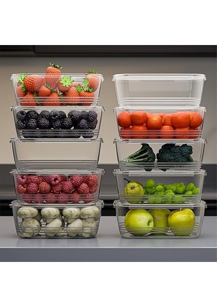 1072 20'li Buzluk Düzenleyici Saklama Kabı Kendinden Kapaklı Derin Dondurucu Saklama Kabı 1lt Şeffaf modelleri