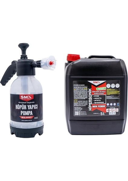 Temizleyici 5 kg ve 2 Litre Köpük Yapıcı Kimyasal Dayanımlı Basınçlı Pompa