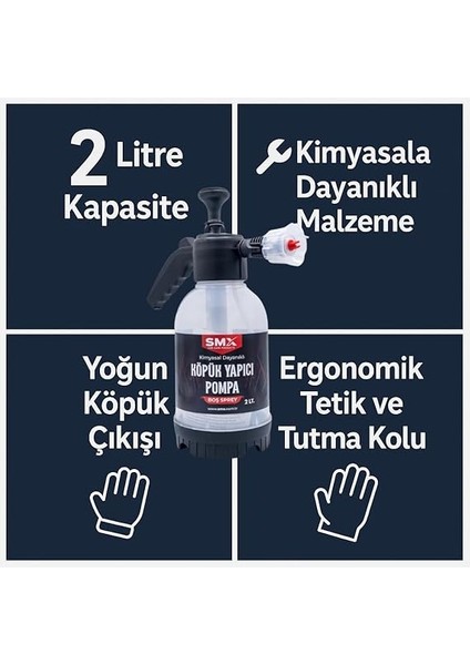Temizleyici 5 kg ve 2 Litre Köpük Yapıcı Kimyasal Dayanımlı Basınçlı Pompa fiyatları