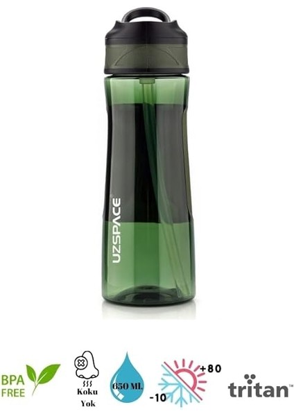 Uzspace Ring Tritan Su Matarası – 650 ml (Yeşil) fiyatları